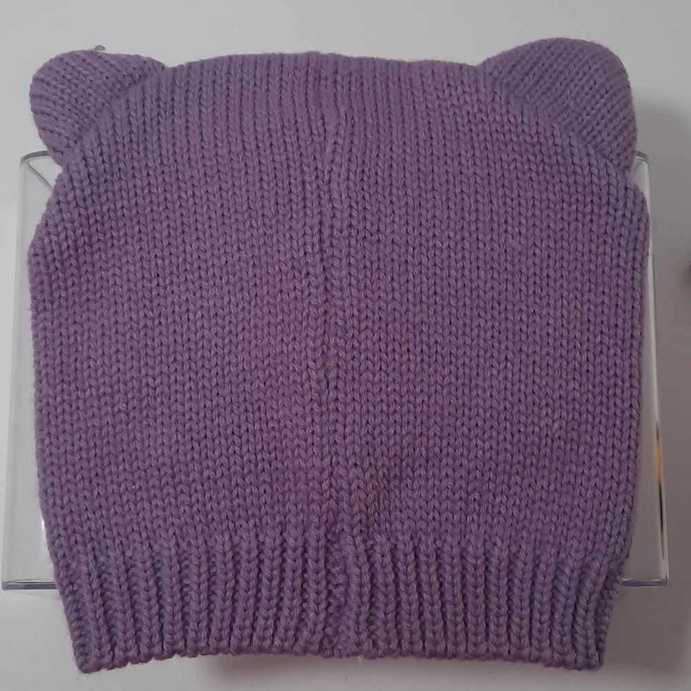 💥 3/$20 Promo - Creatology Little Girl's Lilac Owl Knit Hat & Rainbow Headband